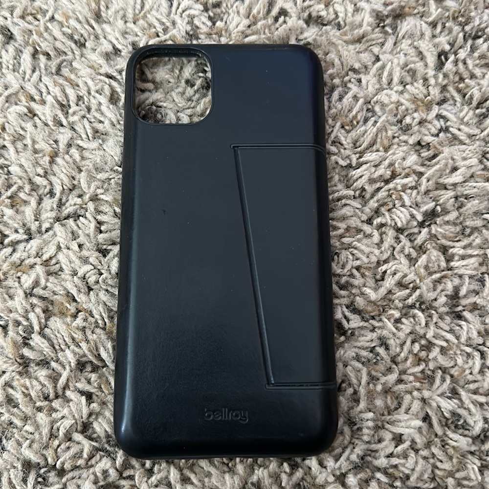 Bellroy iPhone 11 Pro Max 3-card phone case in black leather